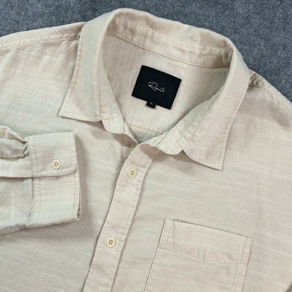 Rails Wyatt Mens Shirt XL Hummus Long Sleeve
